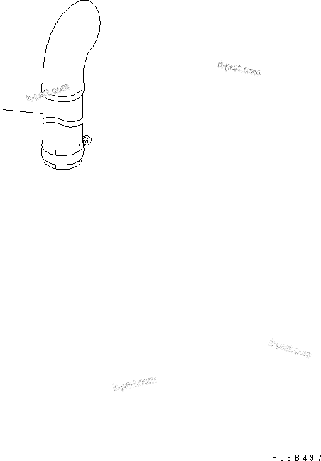 Komatsu parts book diagram for S6D125E-2J-6 S/N 60721-UP: EXHAUST PIPE (BLACK EXHAUST PIPE ? 470MM)(#81643-)