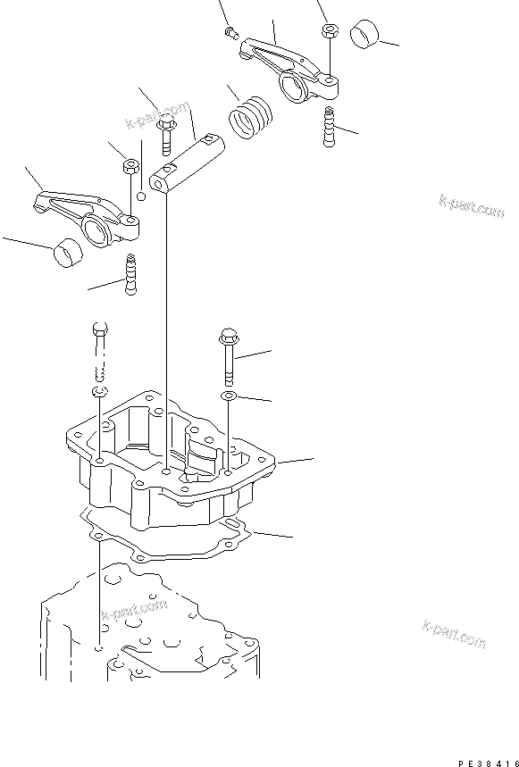 Komatsu parts book diagram for S6D125-1VV-FA S/N 10001-UP: ROCKER ARM