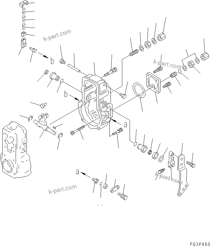 Komatsu parts book diagram for S6D125-1VV-FA S/N 10001-UP: FUEL INJECTION PUMP (GOVERNOR) (2/2) (INNER PARTS) (FOR SWEDEN)(#35323-)