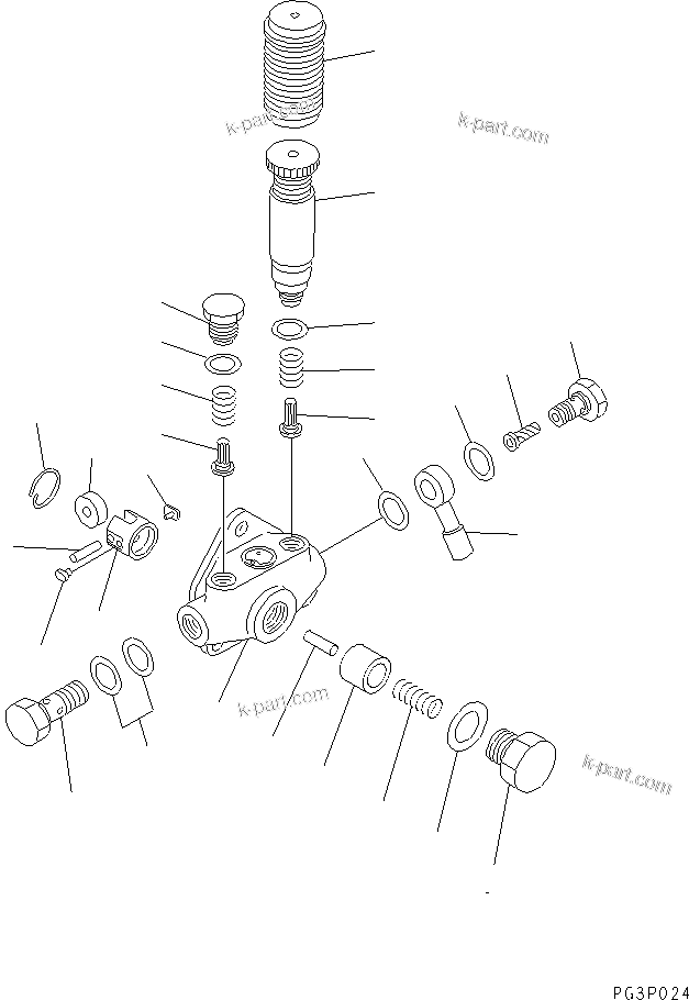 Komatsu parts book diagram for S6D125-1VV-FA S/N 10001-UP: FUEL INJECTION PUMP (FEED PUMP) (INNER PARTS)(#35323-)