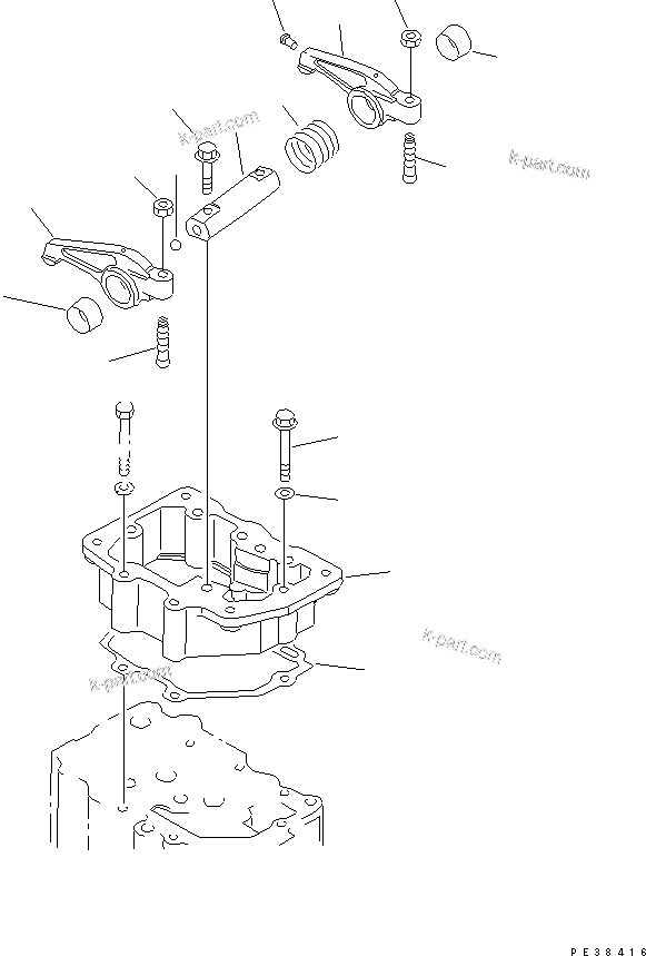 Komatsu parts book diagram for S6D125-1QQ-FA S/N 10001-UP: ROCKER ARM