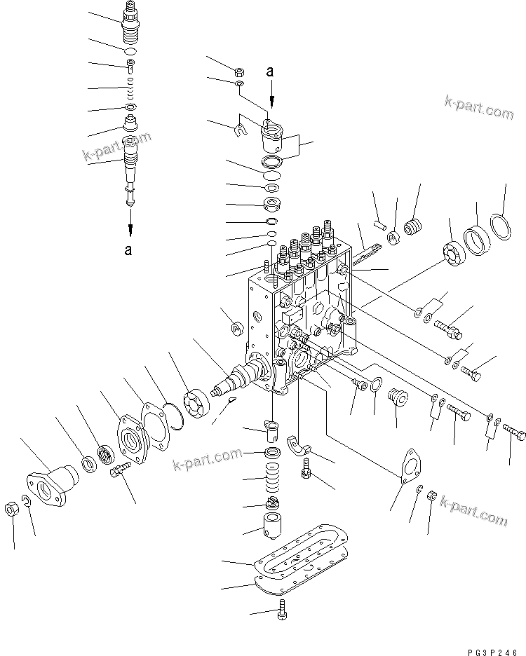 Komatsu parts book diagram for S6D125-1QQ-FA S/N 10001-UP: FUEL INJECTION PUMP (PUMP) (INNER PARTS)(#28434-)