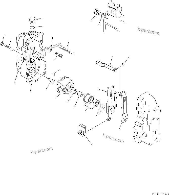 Komatsu parts book diagram for S6D125-1QQ-FA S/N 10001-UP: FUEL INJECTION PUMP (GOVERNOR) (1/2) (INNER PARTS)(#28434-)