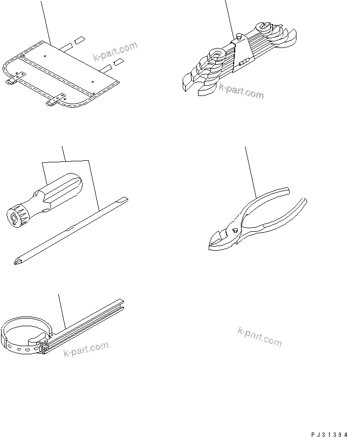 Komatsu parts book diagram for S6D125-1QQ-FA S/N 10001-UP: TOOL(#28434-)