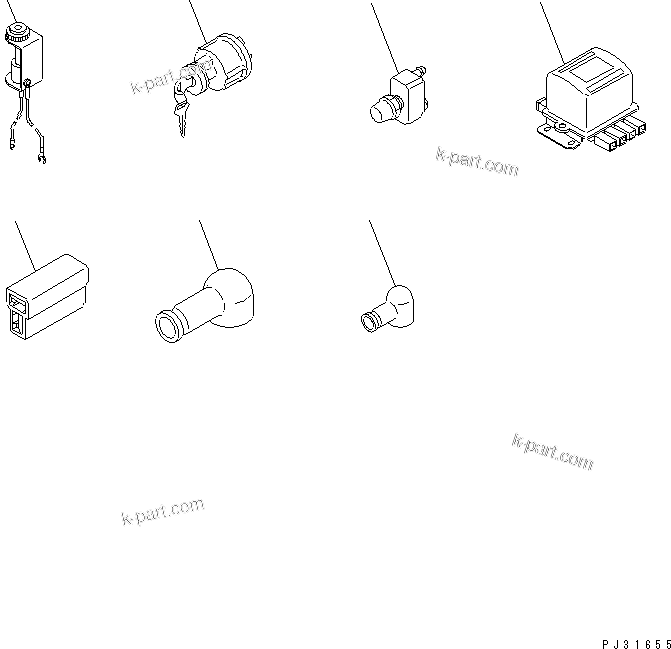 Komatsu parts book diagram for S6D125-1QQ-FA S/N 10001-UP: HEATER SWITCH AND HEATER SIGNAL(#28434-)