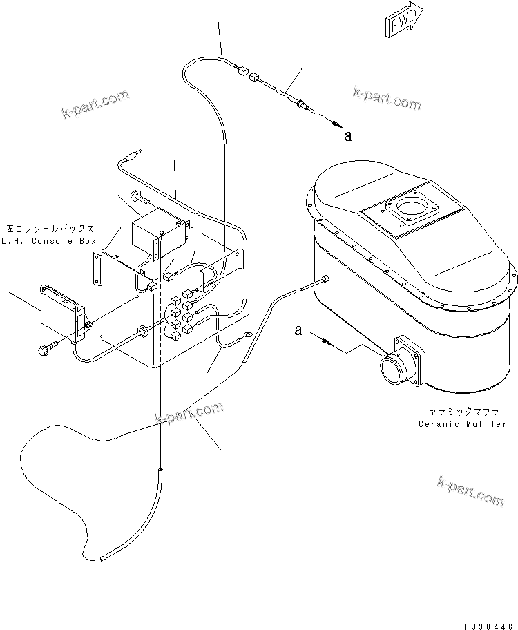 Komatsu parts book diagram for S6D125-1AJ-TN S/N 51975-UP: CERAMIC MUFFLER RELATED PARTS(#54547-)