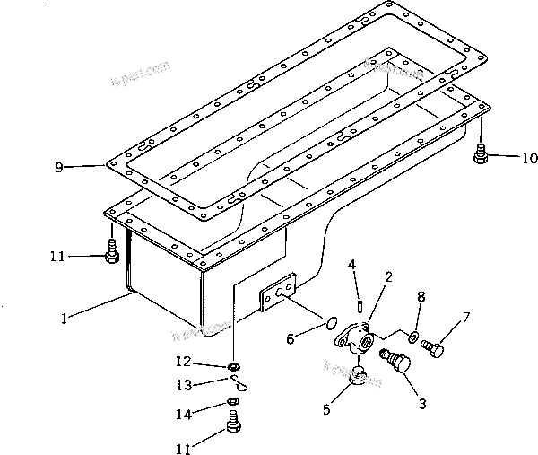 Komatsu parts book diagram for S6D125-1E S/N 10001-UP: OIL PAN (ANTI-CORROSIVE TYPE) (FOR SLAG HANDLING)(#27258-)