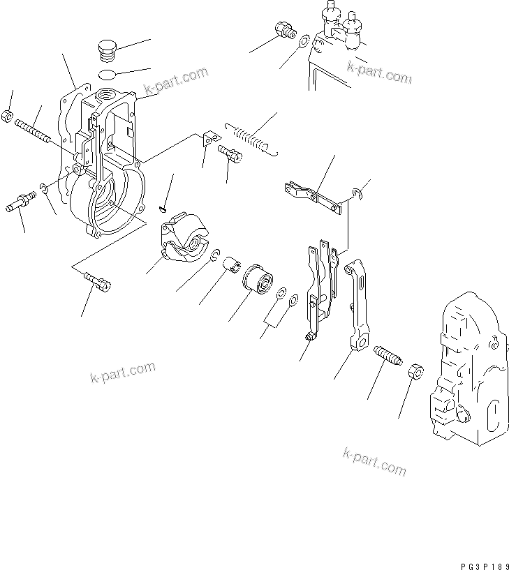 Komatsu parts book diagram for S6D125-1E S/N 10001-UP: FUEL INJECTION PUMP (GOVERNOR) (1/2)(#10001-23192)