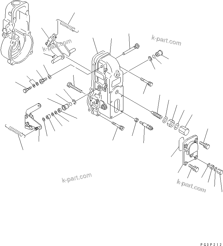 Komatsu parts book diagram for S6D125-1E S/N 10001-UP: FUEL INJECTION PUMP (GOVERNOR) (2/2)(#10001-23192)