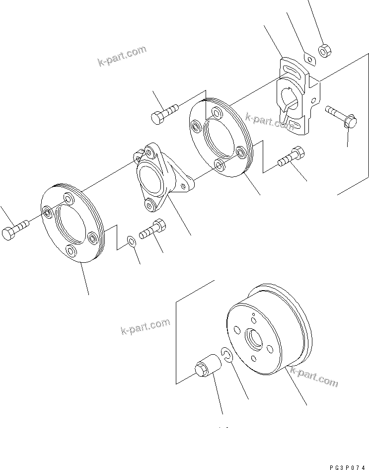 Komatsu parts book diagram for S6D125-1E S/N 10001-UP: FUEL INJECTION PUMP (COUPLING)(#12015-23192)