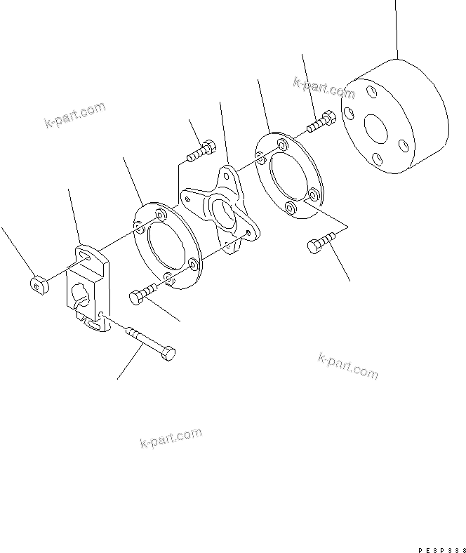 Komatsu parts book diagram for S6D125-1E S/N 10001-UP: FUEL INJECTION PUMP (COUPLING)(#23193-)