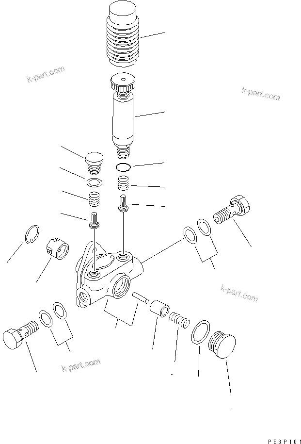 Komatsu parts book diagram for S6D125-1E S/N 10001-UP: FUEL INJECTION PUMP (FEED PUMP)(#10001-23192)