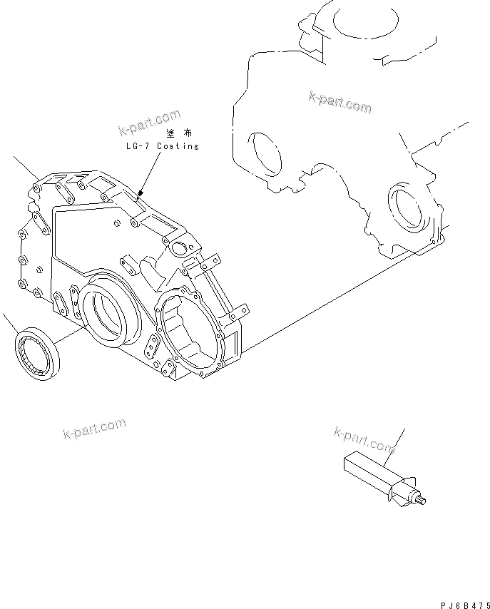 Komatsu parts book diagram for S6D125E-2L S/N 60863-UP: FRONT COVER(#76803-)