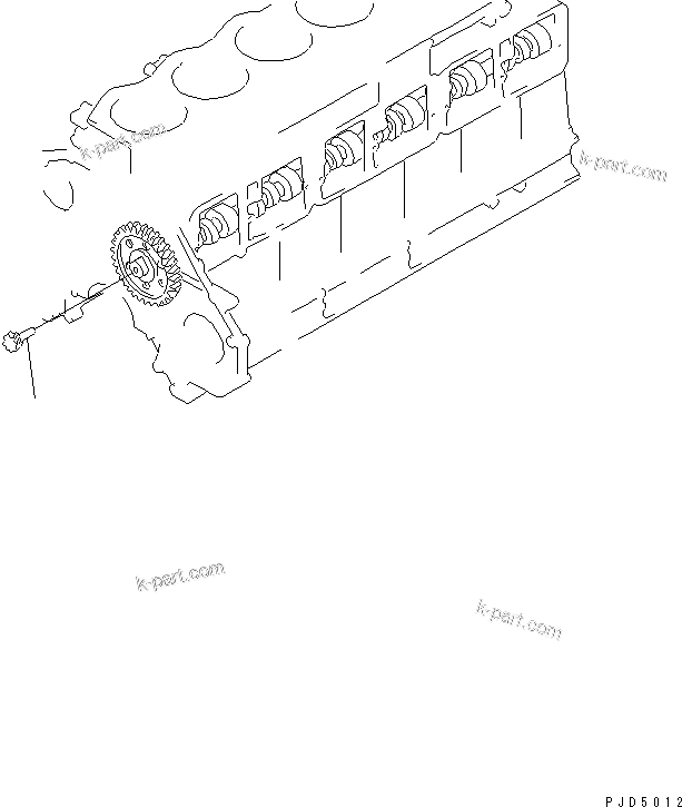 Komatsu parts book diagram for S6D125E-2L S/N 60863-UP: TACHOMETER DRIVE(#76476-)