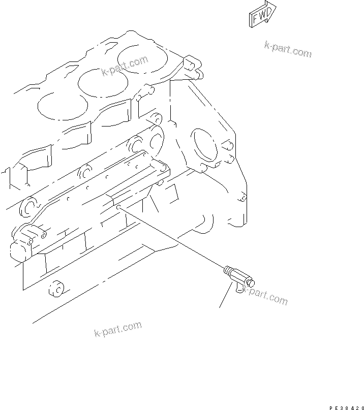 Komatsu parts book diagram for S6D125E-2L S/N 60863-UP: WATER DRAIN VALVE