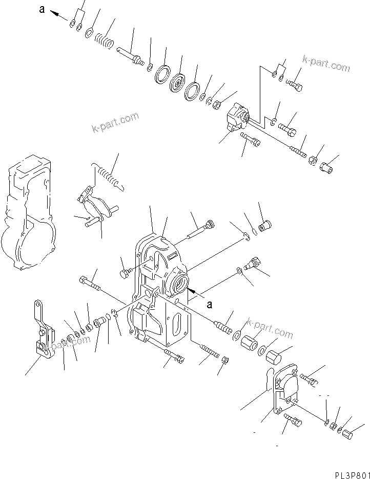 Komatsu parts book diagram for S6D125E-2L S/N 60863-UP: FUEL INJECTION PUMP (GOVERNOR) (2/2) (INNER PARTS)(#65504-)