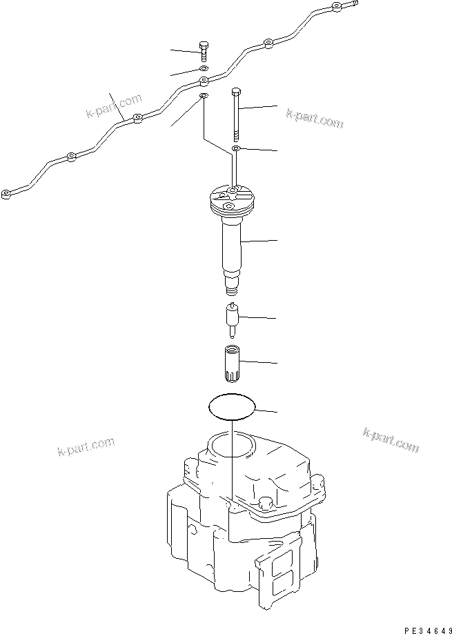 Komatsu parts book diagram for S6D125E-2L S/N 60863-UP: INJECTION NOZZLE(#64848-81172)