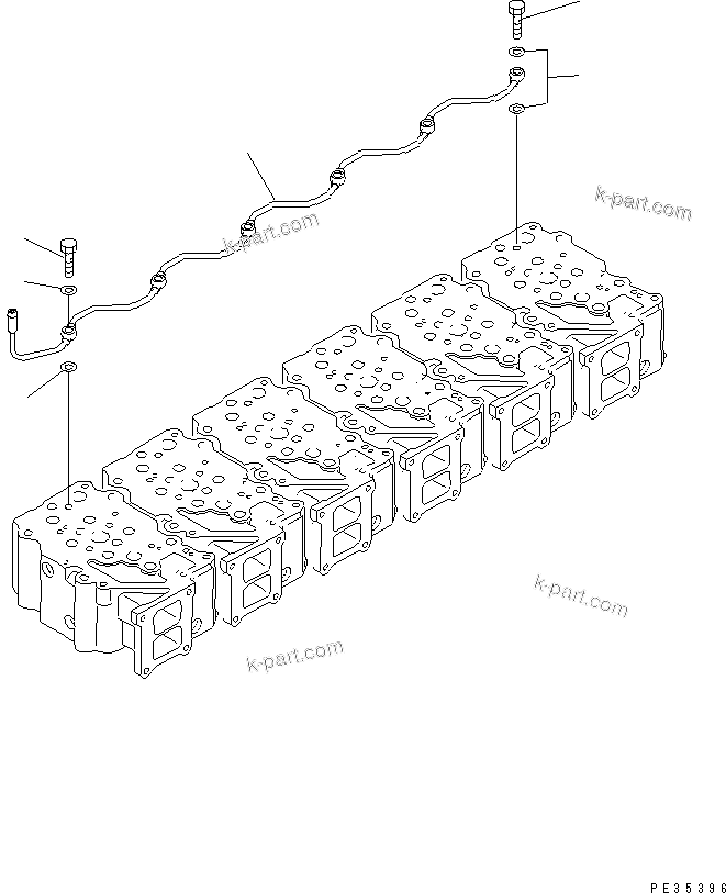 Komatsu parts book diagram for S6D125E-2L S/N 60863-UP: AIR VENT(#65504-76217)
