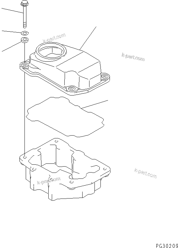 Komatsu parts book diagram for S6D125-1KK S/N 26750-UP: ROCKER ARM HOUSING COVER