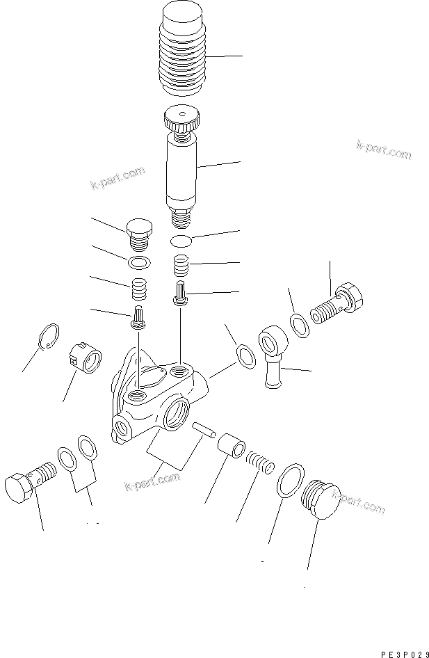 Komatsu parts book diagram for S6D125-1KK S/N 26750-UP: FUEL INJECTION PUMP (FEED PUMP) (INNER PARTS)