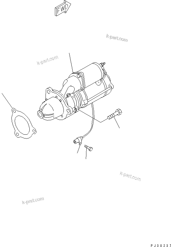 Komatsu parts book diagram for S6D125-1KK S/N 26750-UP: STARTING MOTOR AND MOUNTING (7.5KW¤11KW)
