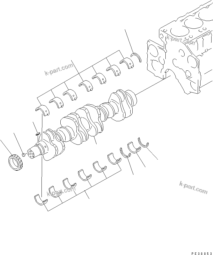 Komatsu parts book diagram for S6D140-1Z S/N 17626-UP: CRANKSHAFT