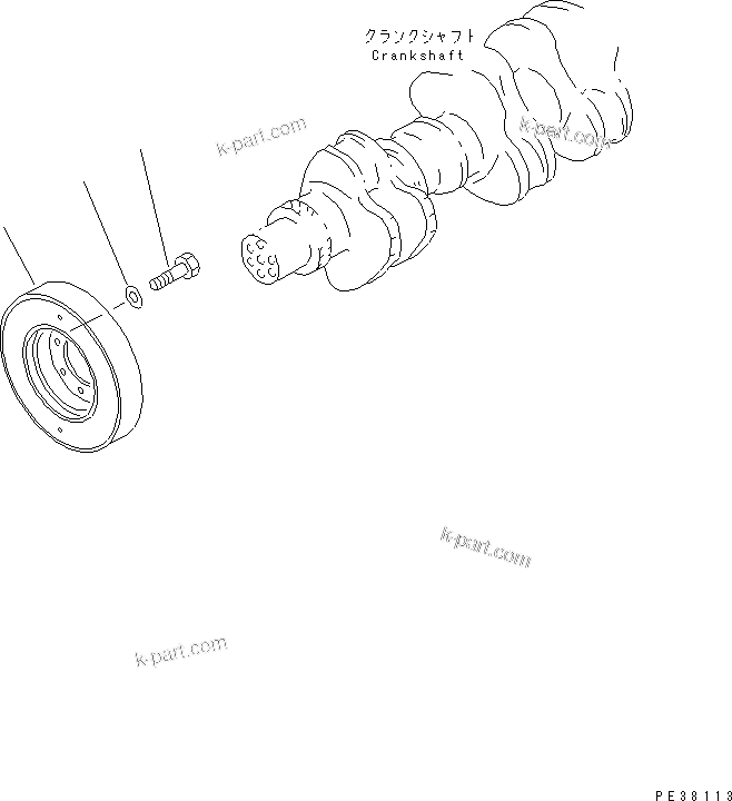 Komatsu parts book diagram for S6D140-1Z S/N 17626-UP: DAMPER
