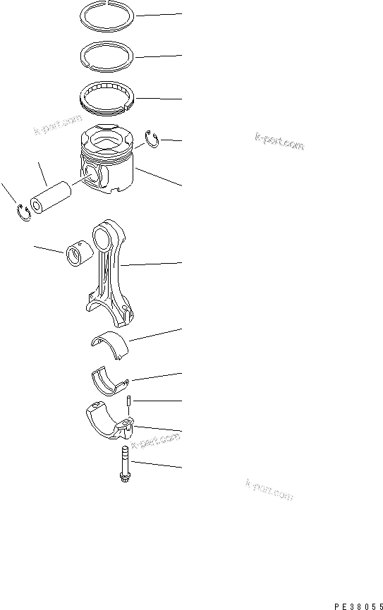 Komatsu parts book diagram for S6D140-1Z S/N 17626-UP: PISTON