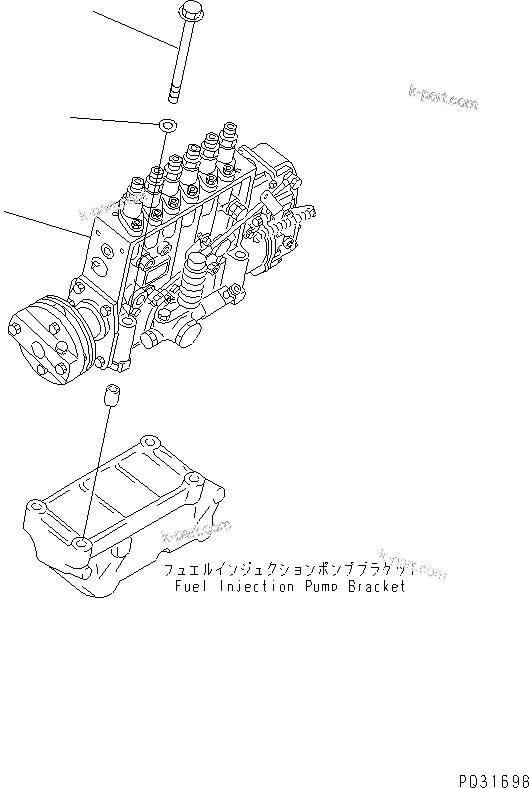 Komatsu parts book diagram for S6D140-1Z S/N 17626-UP: FUEL INJECTION PUMP MOUNTING