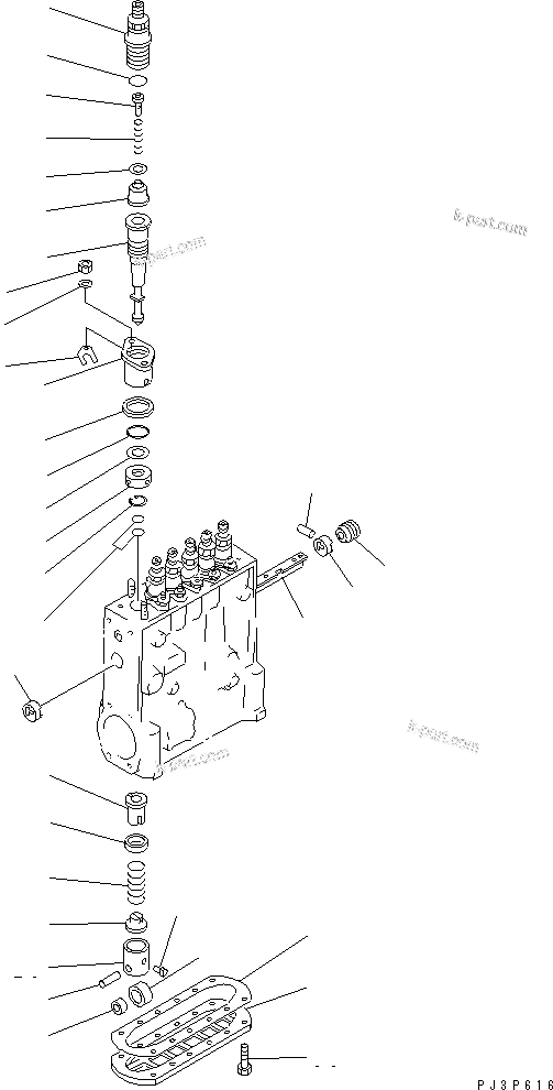 Komatsu parts book diagram for S6D140-1Z S/N 17626-UP: FUEL INJECTION PUMP (PUMP) (2/2) (INNER PARTS)