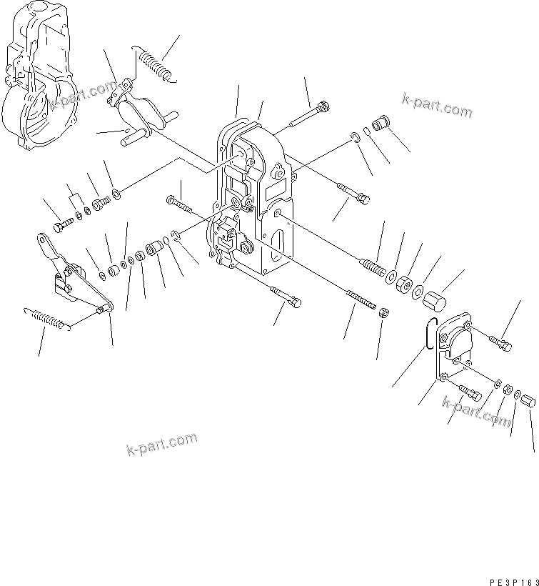 Komatsu parts book diagram for S6D140-1Z S/N 17626-UP: FUEL INJECTION PUMP (GOVERNOR) (2/2) (INNER PARTS)