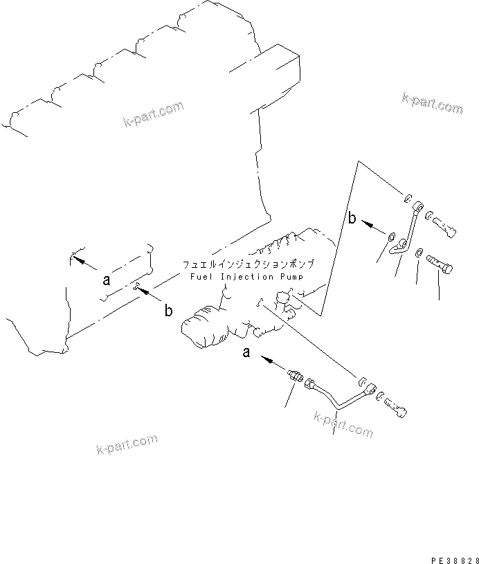 Komatsu parts book diagram for S6D140-1Z S/N 17626-UP: INJECTION PUMP LUBRICATOR