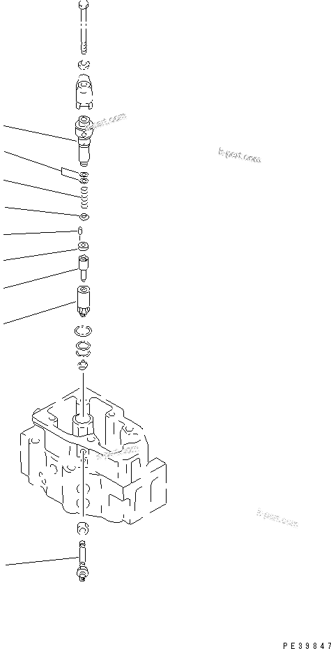 Komatsu parts book diagram for S6D140-1Z S/N 17626-UP: NOZZLE HOLDER (INNER PARTS)