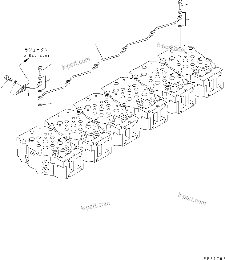 Komatsu parts book diagram for S6D140-1Z S/N 17626-UP: AIR VENT