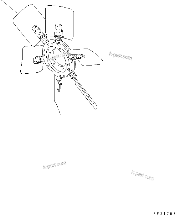 Komatsu parts book diagram for S6D140-1Z S/N 17626-UP: COOLING FAN (REVERSIBLE TYPE)(#21391-)