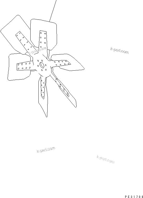 Komatsu parts book diagram for S6D140-1Z S/N 17626-UP: COOLING FAN
