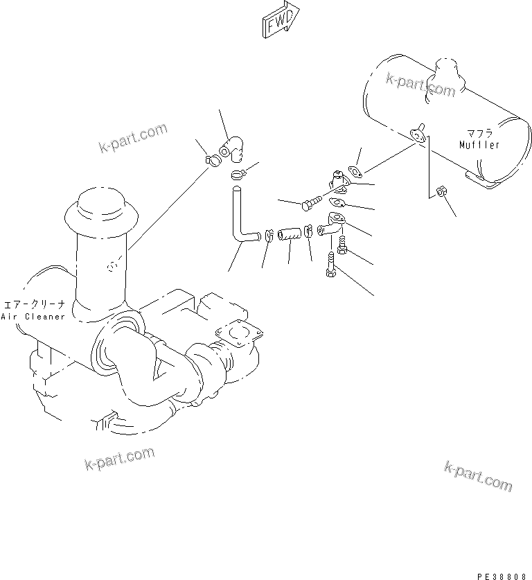 Komatsu parts book diagram for S6D140-1W S/N 17626-UP: EJECTOR