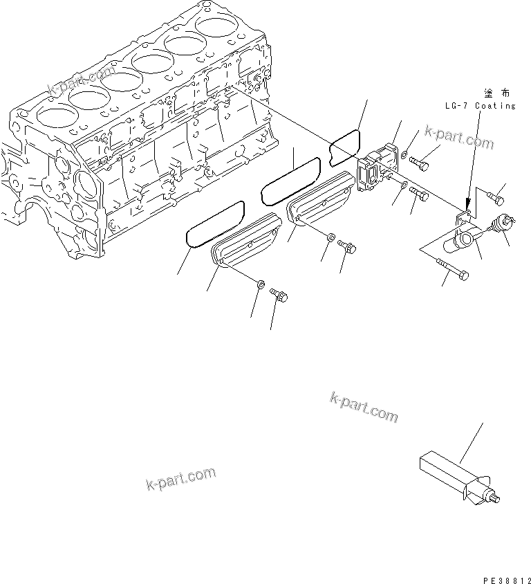 Komatsu parts book diagram for S6D140-1W S/N 17626-UP: CAM FOLLOWER COVER