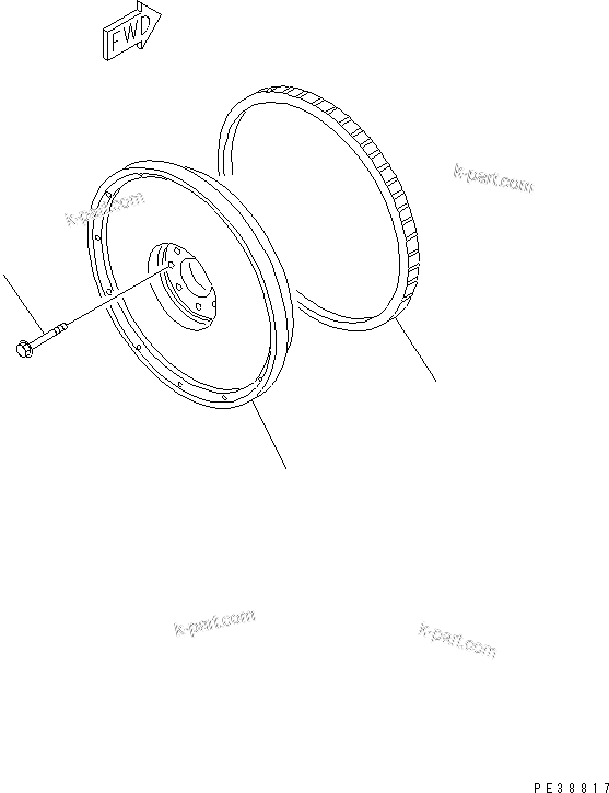 Komatsu parts book diagram for S6D140-1W S/N 17626-UP: FLYWHEEL