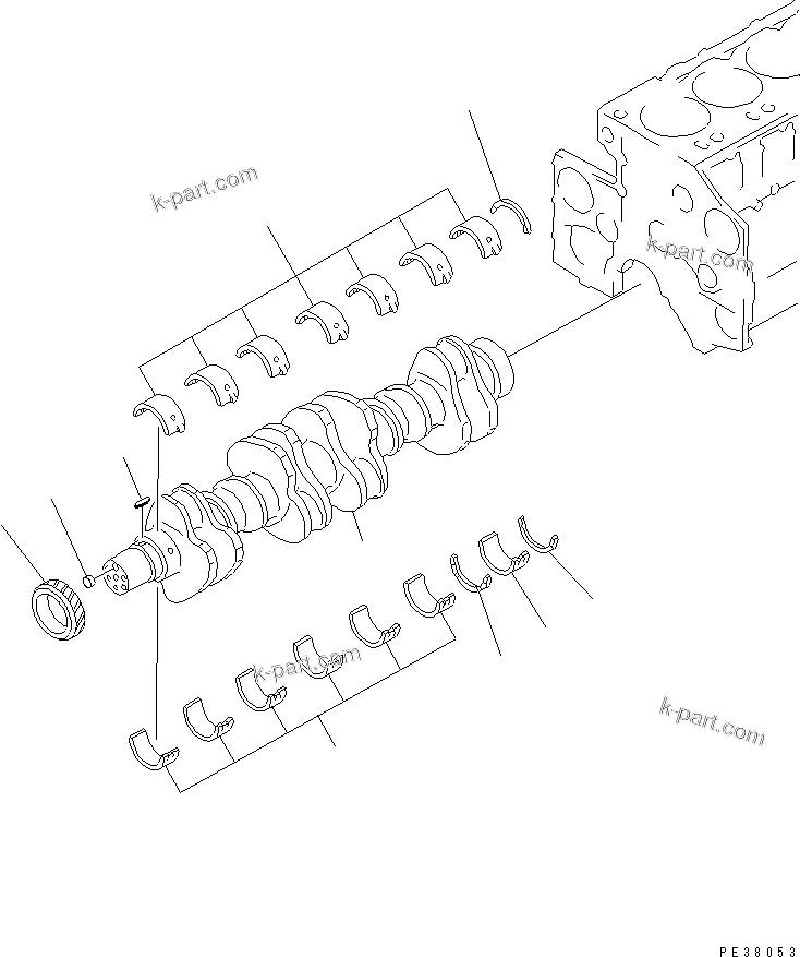 Komatsu parts book diagram for S6D140-1W S/N 17626-UP: CRANKSHAFT
