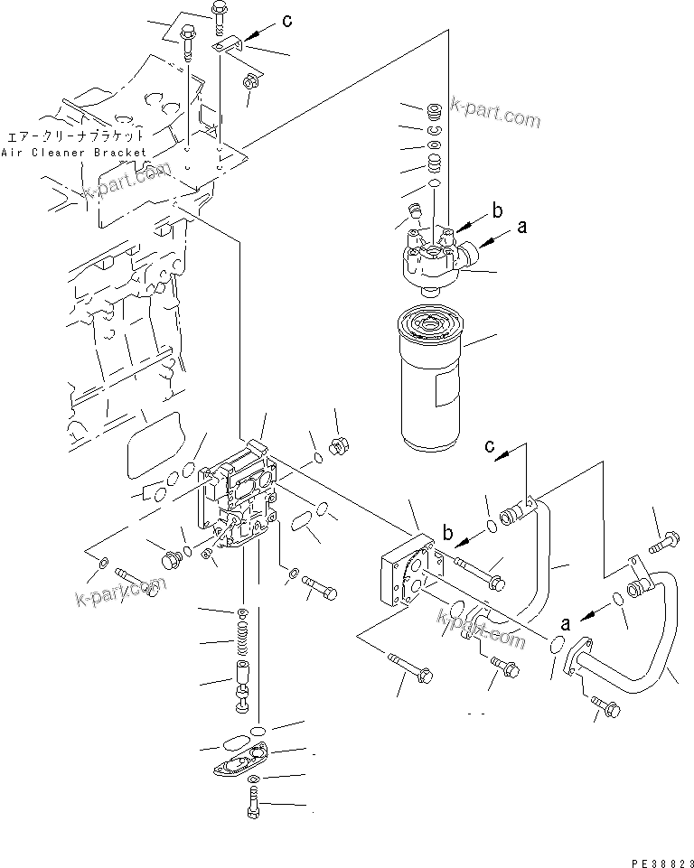Komatsu parts book diagram for S6D140-1W S/N 17626-UP: OIL FILTER
