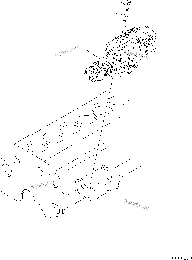 Komatsu parts book diagram for S6D140-1W S/N 17626-UP: FUEL INJECTION PUMP MOUNTING