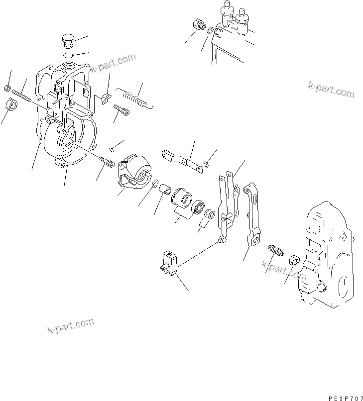 Komatsu parts book diagram for S6D140-1W S/N 17626-UP: FUEL INJECTION PUMP (GOVERNOR) (1/2) (INNER PARTS)