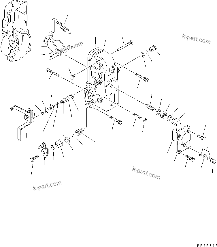 Komatsu parts book diagram for S6D140-1W S/N 17626-UP: FUEL INJECTION PUMP (GOVERNOR) (2/2) (INNER PARTS)