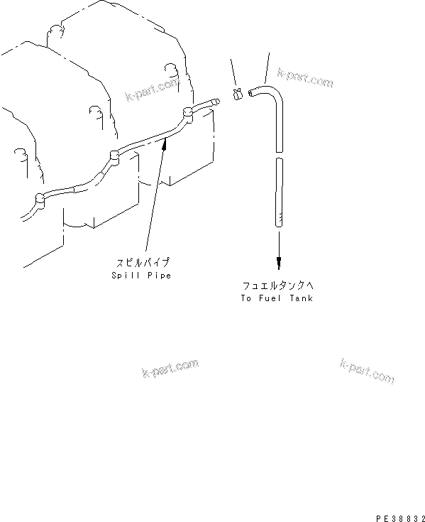 Komatsu parts book diagram for S6D140-1W S/N 17626-UP: FUEL RETURN(#17626-19797)