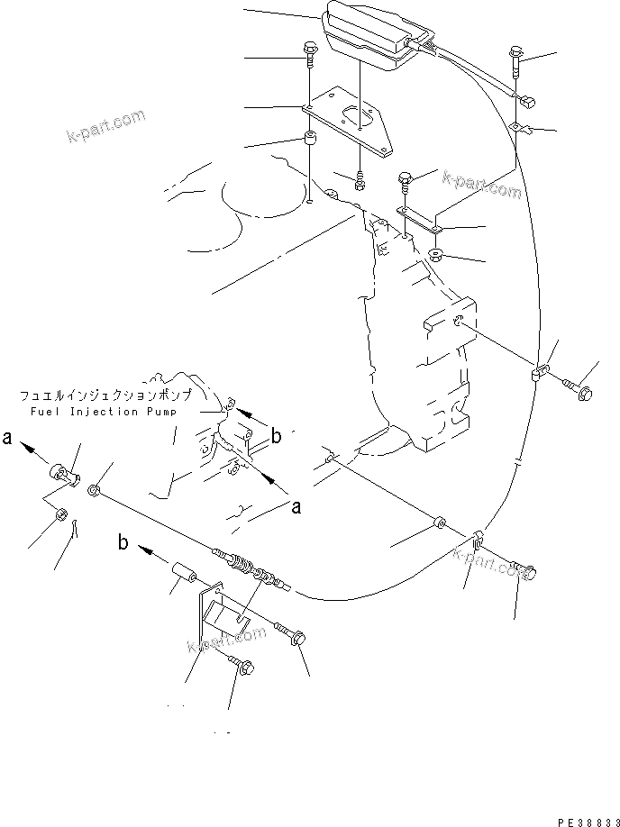 Komatsu parts book diagram for S6D140-1W S/N 17626-UP: ENGINE STOP MOTOR