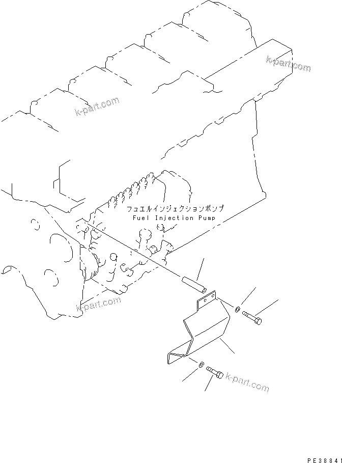 Komatsu parts book diagram for S6D140-1W S/N 17626-UP: INJECTION PUMP SAFETY GUARD