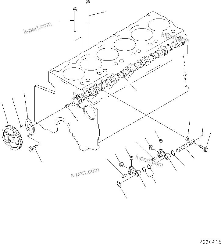 Komatsu parts book diagram for S6D140-1A S/N 10001-UP: CAMSHAFT