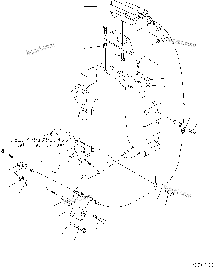 Komatsu parts book diagram for S6D140-1A S/N 10001-UP: ENGINE STOP MOTOR AND MOUNTING(#11977-)