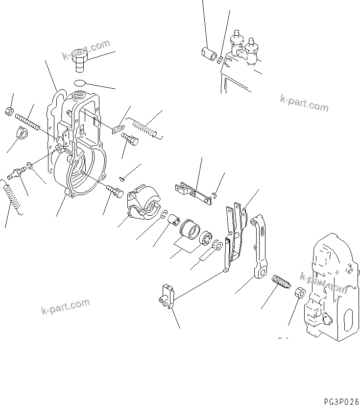 Komatsu parts book diagram for S6D140-1A S/N 10001-UP: FUEL INJECTION PUMP (GOVERNOR) (1/2)(#10017-11032)